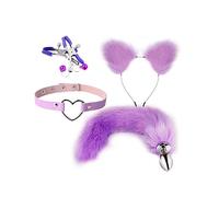 ̣ σ Il Set Di 4 Pezzi In Nylon Da Gioco Di Ruolo Da Gatto Volpe Viola Vi Trasformerà In Una Misteriosa Donna Gatto Volpe! Un Regalo Originale Per Uomini E Donne