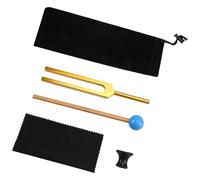 Il set di diapason da 432 Hz include martello e base nera in alluminio per un rilassamento profondo e design dorato
