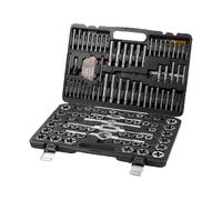 Il set di maschi e matrici SucceBuy da 116 pezzi include rubinetti e matrici in acciaio con cuscinetti metrici e dimensioni SAE. Strumento di filettatura essenziale