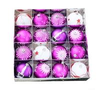 Il set di palline decorative abbaglianti include una confezione unica di 16 pezzi di ornamenti natalizi colorati (viola)