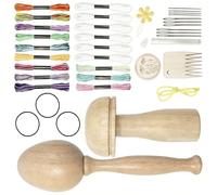 Il set di riparazione da cucito include uno strumento per maglieria in legno a forma di uova, rammendo, fungo, ago grande occhio e filo per rammendare, rattoppare, rammendare, accessorio per la casa