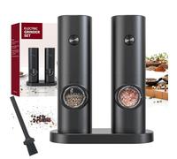 Il set di smerigliatrici al pepe salata con smerigliatrice di pepe sale, automobile) - 2 strumenti per smerigliatrice per pepe e sale, macinacatica automatica a batteria leggera a LED per il condiment