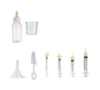 Il set per l'alimentazione degli animali da neonato include un imbuto per | Biberon da 50 ml, capezzoli in silicone morbido, imbuto, tazza Meausring, spazzola per la pulizia e accessori per gattini
