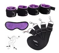 Il set sportivo include una cinghia regolabile per l'allenamento fitness e una maschera per gli occhi, con una cintura di sostegno per il corpo adatta allo yoga.