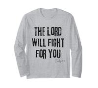 Il Signore combatterà per Te Esodo 14:14 Fede Biblica Maglia a Manica