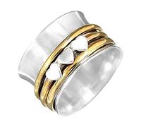 Il Signore Degli Anelli Giocattoli Anelli a stella con anello girevole tono argento vintage a mano con due lune Portafoglio Portachiavi (Multicolor, One Size)