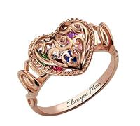 Il Signore Degli Anelli Gli Anelli Del Potere Regali a forma di gioielli con zirconi vuoti Gioielli popolari per anelli con cuore mamma Fedi Nuziali in Silicone Da (Rose Gold, 11)