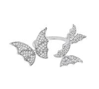 Il Signore Degli Anelli Regali Uomini Farfalle Farfalle Anello Micro-set Indice Zirconi Anello aperto Anello semplice da donna Anelli per Coppia Di Anelli per E per Lei (A, One Size)
