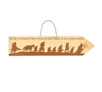 Il Signore Degli The Rings Fellowship Incorniciato Cartello di Legno 50.8x12.7cm
