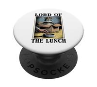 Il Signore del Pranzo Gatto Amante Gatto In Scatola Divertente Gatto PopSockets PopGrip Adesivo