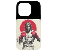 Il Signore della boxe Gesù Cristo per gli amanti dei guanti e degli anelli Custodia per iPhone 15 Pro