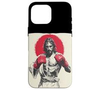 Il Signore della boxe Gesù Cristo per gli amanti dei guanti e degli anelli Custodia per iPhone 16 Pro Max