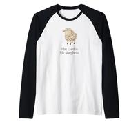 Il Signore è Il Mio Pastore Carino Agnello Cristiano Maglia con Maniche Raglan