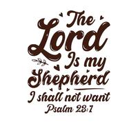 il signore è il mio pastore dio gesù design tipografico Adesivi con scritte 52x65.3cm Rimovibile senza lasciare residui di colla Caffè
