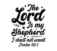 il signore è il mio pastore dio gesù design tipografico Decorazioni murali in vinile 52x65.3cm Dotato di kit di pellicola di trasferimento Nero