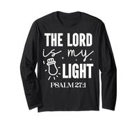 Il Signore è la mia Luce SALMO 27:1 Design Ispiratore Maglia a Manica