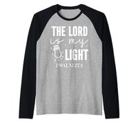 Il Signore è la mia Luce SALMO 27:1 Design Ispiratore Maglia con Maniche Raglan