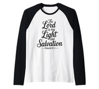 Il Signore Mia Luce E Salvezza Versetto Bibbia Fede Cristiana Maglia con Maniche Raglan