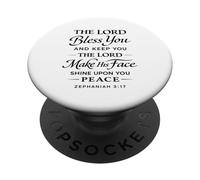 Il Signore ti benedica e ti tiene Bibbia Versi Script Zephaniah PopSockets PopGrip Adesivo