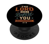 Il Signore va prima di te Deuteronomio 31 8 Vintage Christian PopSockets PopGrip Adesivo