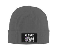 Il Silenzio Nasconde La Violenza - Consapevolezza della Violenza Domestica Donna Uomo Invernale Cappelli Comodo Caldo Berretto Morbido Berretto in Maglia per All'Aperto Bici Corsa