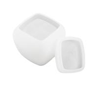 Il silicone del barattolo di calcestruzzo cubico modella la tazza cubica per la tazza del cemento dell'epossiresina con il coperchio