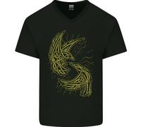 Il Simbolo Del Corvo Viking Odin Ragnar Tribale T-Shirt In Cotone A V