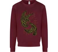 Il Simbolo Del Corvo Viking Odin Ragnar Tribale Uomo Felpa