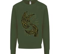 Il Simbolo Del Corvo Viking Odin Ragnar Tribale Uomo Felpa