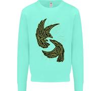 Il Simbolo Del Corvo Viking Odin Ragnar Tribale Uomo Felpa