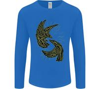 Il Simbolo Del Corvo Viking Odin Ragnar Tribale Uomo Maglietta A Maniche Lunghe