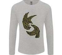 Il Simbolo Del Corvo Viking Odin Ragnar Tribale Uomo Maglietta A Maniche Lunghe