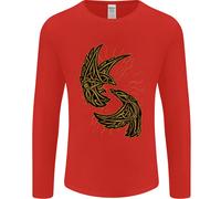 Il Simbolo Del Corvo Viking Odin Ragnar Tribale Uomo Maglietta A Maniche Lunghe