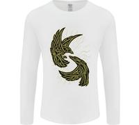 Il Simbolo Del Corvo Viking Odin Ragnar Tribale Uomo Maglietta A Maniche Lunghe