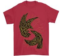 Il Simbolo Del Corvo Viking Odin Ragnar Tribale Uomo T-Shirt 100% Cotone