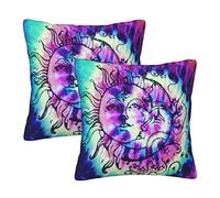 Il Simbolo del Pentagramma Wiccan della Dea della Triplice Luna 2 Pezzi Federa Copri Antimacchia Copricuscini Confortevole Copricuscini Divano per Divano Casa Letto 45X45Cm