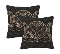 Il Simbolo del Pentagramma Wiccan della Dea della Triplice Luna 2 Pezzi Federa Cuscino Microfibra Federa Copri Morbida Copricuscini per Salotto Casa Camera da Letto 45X45Cm