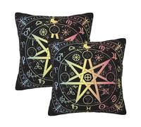 Il Simbolo del Pentagramma Wiccan della Dea della Triplice Luna 2 Pezzi Fodere per Cuscini Microfibra Copricuscini Confortevole Copricuscini Divano per Giardino Casa Divano 45X45Cm