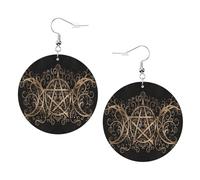 Il Simbolo Del Pentagramma Wiccan Della Dea Della Triplice Luna Donna Orecchini Ecopelle Orecchino Goccia Pendenti