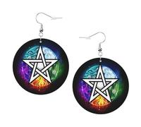 Il Simbolo Del Pentagramma Wiccan Della Dea Della Triplice Luna Donna Orecchini Ecopelle Orecchino Goccia Pendenti