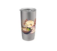 Il simpatico Axolotl mangia le tagliatelle di ramen Axolotl Bicchiere termico in acciaio inox doppia parete