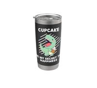 Il simpatico cupcake con dinosauri è il mio segreto per la felicità | Dinosauri Bicchiere termico in acciaio inox doppia parete