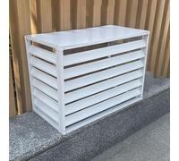 Il sistema di condizionamento dell’aria esterna, Copertura unità AC in alluminio for unità esterne, schermo decorativo antifurto for la privacy(White,1.5P:100X50X70)
