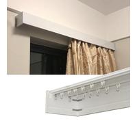 Il soffitto di alluminio opaco di Rod della tenda della doppia pista moderna & l'intestazione decorativa del supporto della parete per la copertura della finestra 5. soluzione elegante della