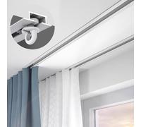 Il soffitto, le tende, tutto bastone per tende nascosto montato sul soffitto regolabile 3-10 piedi binario invisibile da incasso per finestre e divisori asta per tende bianca per casa e ufficio (9 m