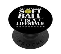 Il softball è un motto dello stile di vita PopSockets PopGrip Adesivo
