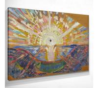 Il sole Edvard Munch, quadro grande stampa su tela di alta qualità, fine art, intelaiato pronto da appendere bsa16-130x90 cm