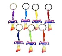 Il Sole PORTACHIAVI TAU DELLA PACE 7 pezzi CON CORDONCINO COLORATO e PREGHIERA in ITALIANO E IN INGLESE E BUSTINA TRASPARENTE (non imbustati)