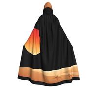 Il sole rosso nel deserto Modello Halloween Mantello con cappuccio per adulti da indossare durante Halloween, gioco di ruolo