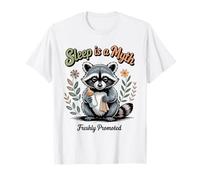 Il Sonno è Un Mito Appena Promosso Procione Nuovo Genitore Maglietta